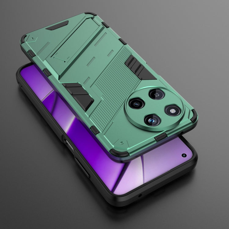 For Realme 11 4G Global Punk Armor 2 in 1 PC + TPU Phone Case with Holder(Green) - Realme Cases by PMC TechLife | Online Shopping South Africa | PMC TechLife | Buy Now Pay Later Mobicred