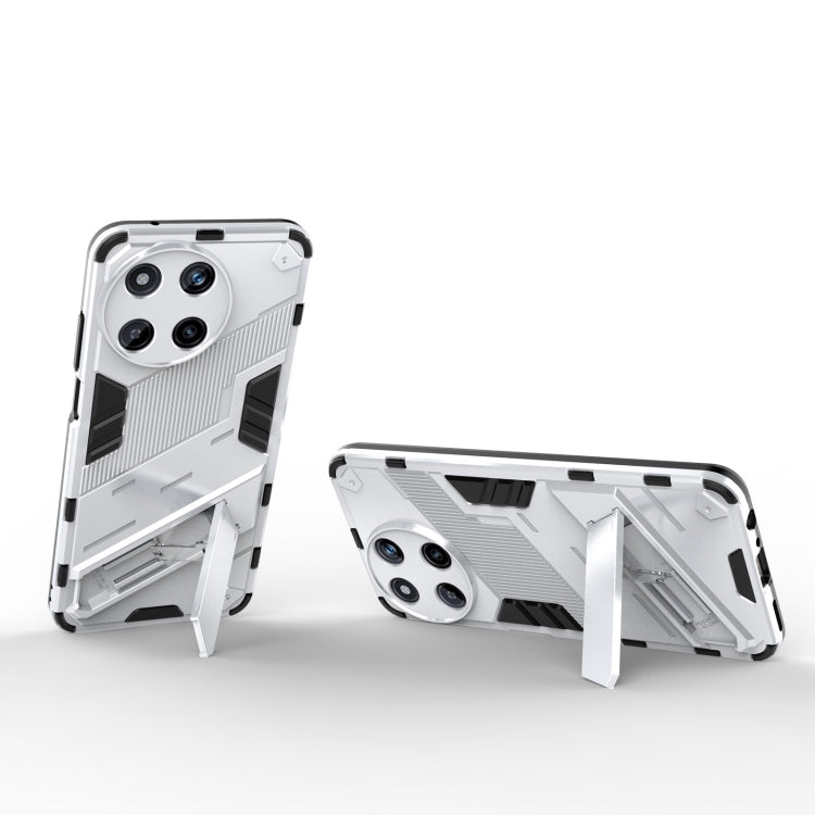 For Realme 11 4G Global Punk Armor 2 in 1 PC + TPU Phone Case with Holder(White) - Realme Cases by PMC TechLife | Online Shopping South Africa | PMC TechLife | Buy Now Pay Later Mobicred