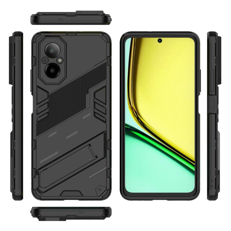 For Realme C67 4G Global Punk Armor 2 in 1 PC + TPU Phone Case with Holder(Black) - Realme Cases by PMC TechLife | Online Shopping South Africa | PMC TechLife | Buy Now Pay Later Mobicred