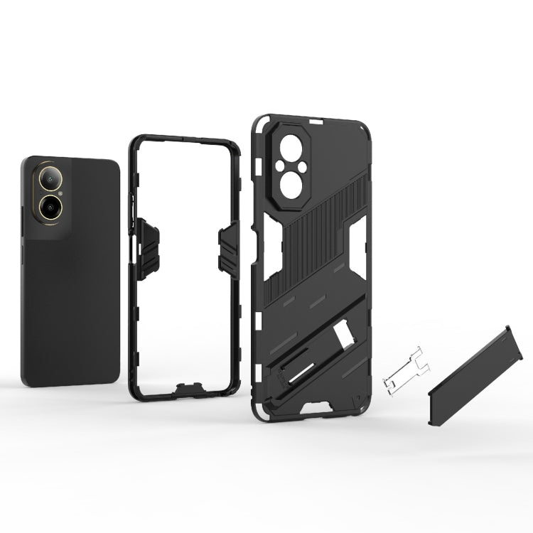 For Realme C67 4G Global Punk Armor 2 in 1 PC + TPU Phone Case with Holder(Black) - Realme Cases by PMC TechLife | Online Shopping South Africa | PMC TechLife | Buy Now Pay Later Mobicred