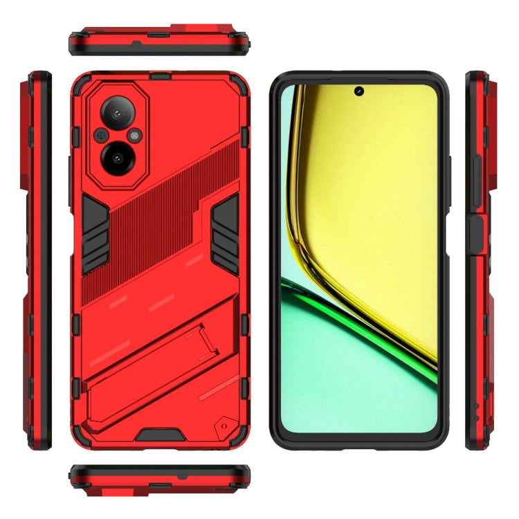 For Realme C67 4G Global Punk Armor 2 in 1 PC + TPU Phone Case with Holder(Red) - Realme Cases by PMC TechLife | Online Shopping South Africa | PMC TechLife | Buy Now Pay Later Mobicred