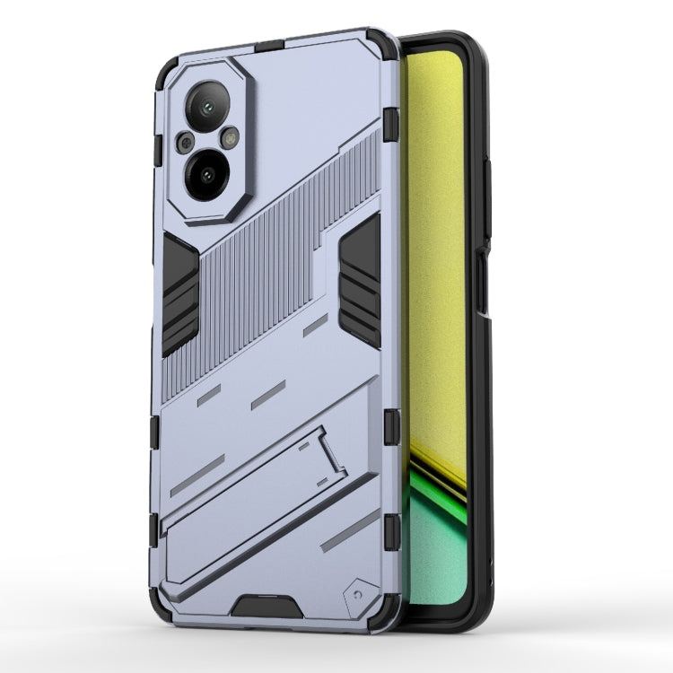 For Realme C67 4G Global Punk Armor 2 in 1 PC + TPU Phone Case with Holder(Grey) - Realme Cases by PMC TechLife | Online Shopping South Africa | PMC TechLife | Buy Now Pay Later Mobicred