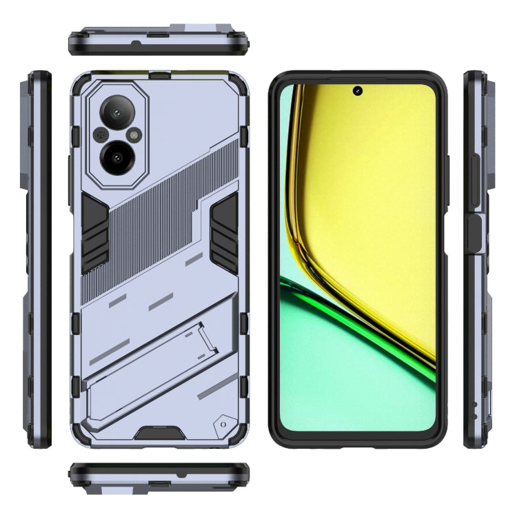For Realme C67 4G Global Punk Armor 2 in 1 PC + TPU Phone Case with Holder(Grey) - Realme Cases by PMC TechLife | Online Shopping South Africa | PMC TechLife | Buy Now Pay Later Mobicred
