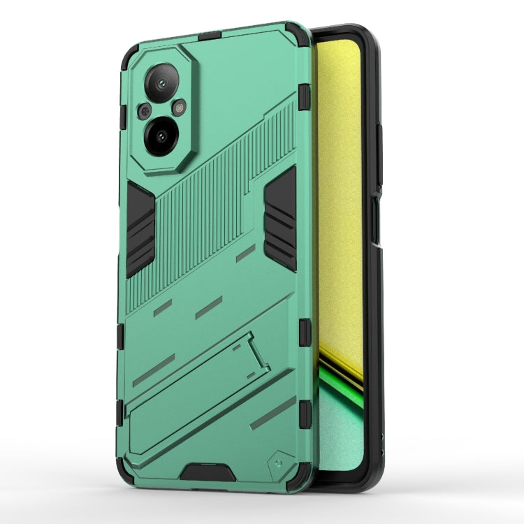 For Realme C67 4G Global Punk Armor 2 in 1 PC + TPU Phone Case with Holder(Green) - Realme Cases by PMC TechLife | Online Shopping South Africa | PMC TechLife | Buy Now Pay Later Mobicred