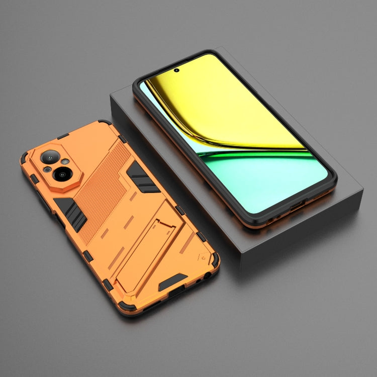 For Realme C67 4G Global Punk Armor 2 in 1 PC + TPU Phone Case with Holder(Orange) - Realme Cases by PMC TechLife | Online Shopping South Africa | PMC TechLife | Buy Now Pay Later Mobicred