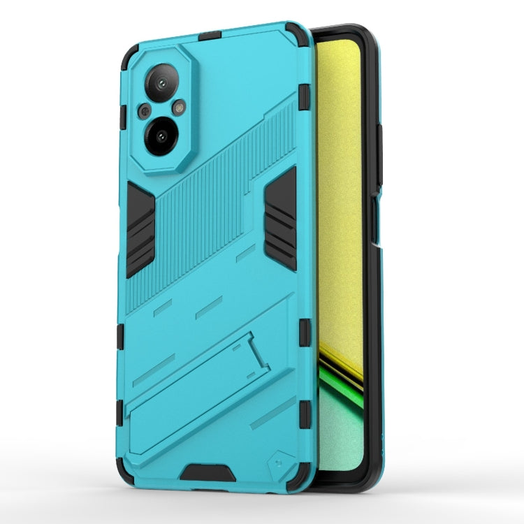 For Realme C67 4G Global Punk Armor 2 in 1 PC + TPU Phone Case with Holder(Blue) - Realme Cases by PMC TechLife | Online Shopping South Africa | PMC TechLife | Buy Now Pay Later Mobicred