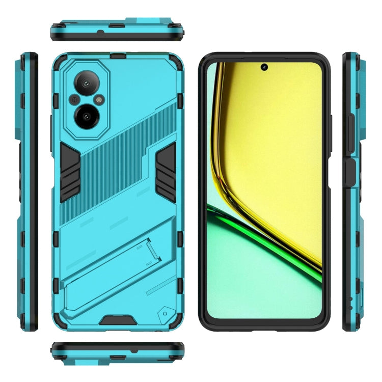 For Realme C67 4G Global Punk Armor 2 in 1 PC + TPU Phone Case with Holder(Blue) - Realme Cases by PMC TechLife | Online Shopping South Africa | PMC TechLife | Buy Now Pay Later Mobicred