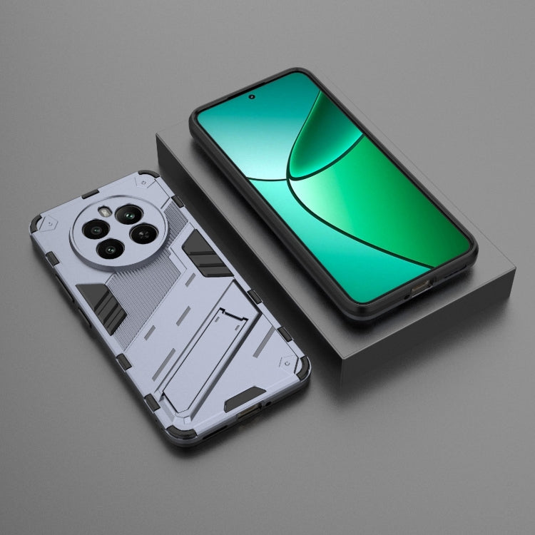 For Realme 12+ 5G Global Punk Armor 2 in 1 PC + TPU Phone Case with Holder(Grey) - Realme Cases by PMC TechLife | Online Shopping South Africa | PMC TechLife | Buy Now Pay Later Mobicred