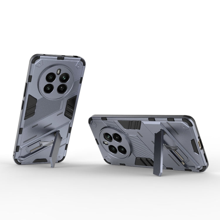 For Realme 12+ 5G Global Punk Armor 2 in 1 PC + TPU Phone Case with Holder(Grey) - Realme Cases by PMC TechLife | Online Shopping South Africa | PMC TechLife | Buy Now Pay Later Mobicred