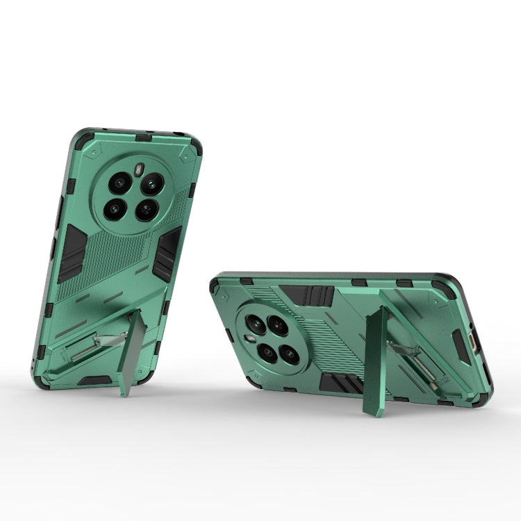 For Realme 12+ 5G Global Punk Armor 2 in 1 PC + TPU Phone Case with Holder(Green) - Realme Cases by PMC TechLife | Online Shopping South Africa | PMC TechLife | Buy Now Pay Later Mobicred