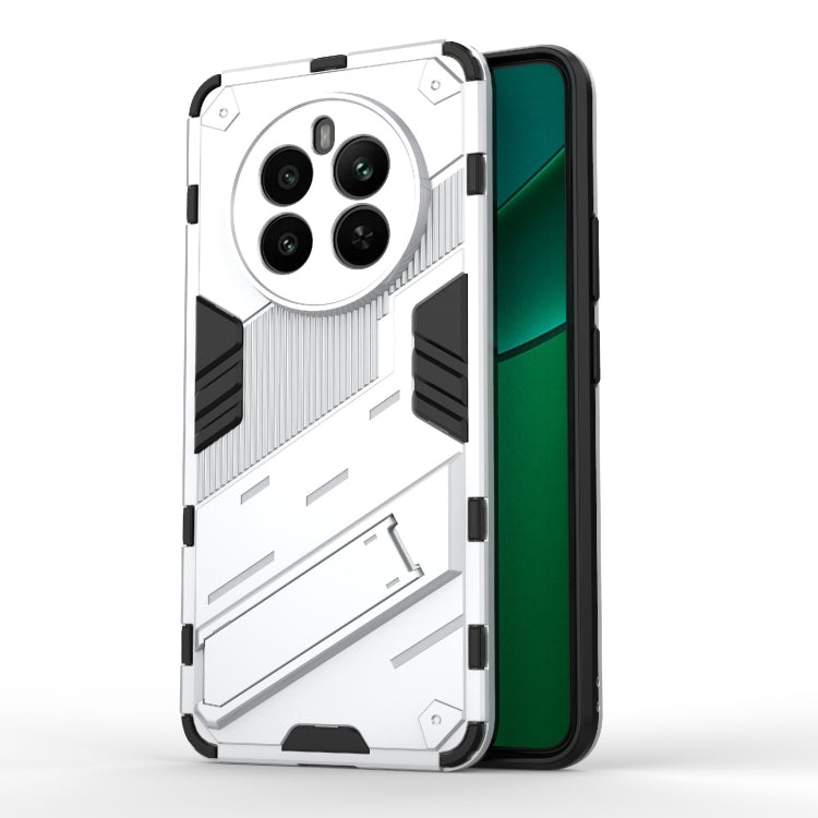 For Realme 12+ 5G Global Punk Armor 2 in 1 PC + TPU Phone Case with Holder(White) - Realme Cases by PMC TechLife | Online Shopping South Africa | PMC TechLife | Buy Now Pay Later Mobicred