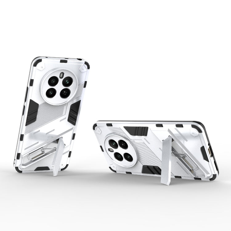 For Realme 12+ 5G Global Punk Armor 2 in 1 PC + TPU Phone Case with Holder(White) - Realme Cases by PMC TechLife | Online Shopping South Africa | PMC TechLife | Buy Now Pay Later Mobicred