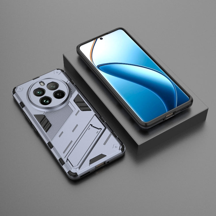 For Realme 12 Pro 5G Global Punk Armor 2 in 1 PC + TPU Phone Case with Holder(Grey) - Realme Cases by PMC TechLife | Online Shopping South Africa | PMC TechLife | Buy Now Pay Later Mobicred