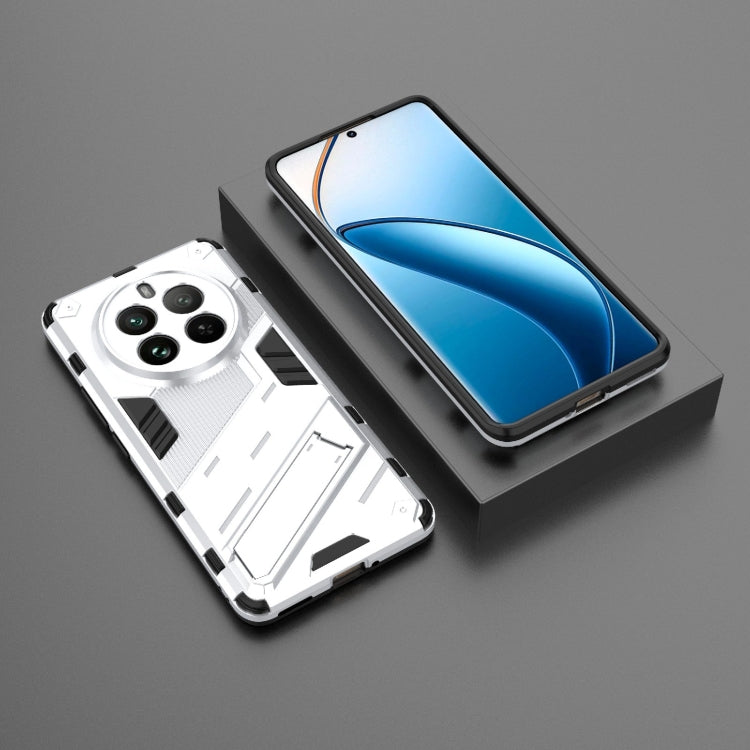 For Realme 12 Pro 5G Global Punk Armor 2 in 1 PC + TPU Phone Case with Holder(White) - Realme Cases by PMC TechLife | Online Shopping South Africa | PMC TechLife | Buy Now Pay Later Mobicred