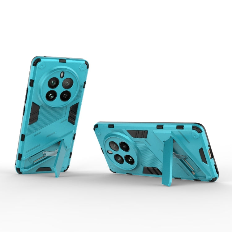 For Realme 12 Pro 5G Global Punk Armor 2 in 1 PC + TPU Phone Case with Holder(Blue) - Realme Cases by PMC TechLife | Online Shopping South Africa | PMC TechLife | Buy Now Pay Later Mobicred