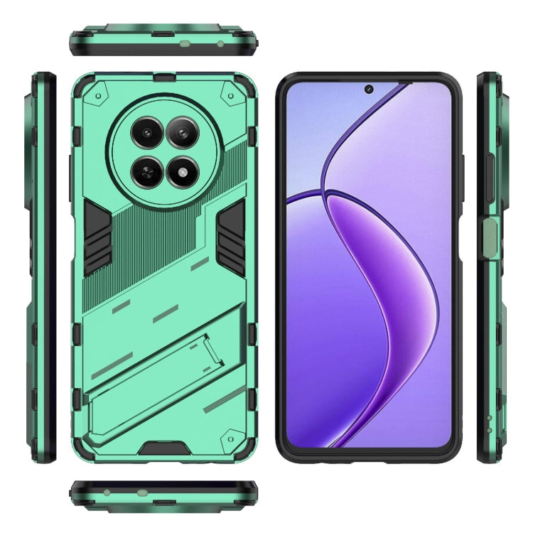 For Realme 12 5G Global Punk Armor 2 in 1 PC + TPU Phone Case with Holder(Green) - Realme Cases by PMC TechLife | Online Shopping South Africa | PMC TechLife | Buy Now Pay Later Mobicred