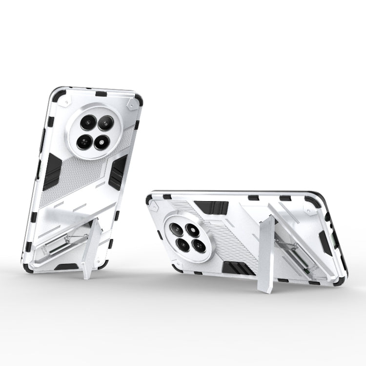 For Realme 12 5G Global Punk Armor 2 in 1 PC + TPU Phone Case with Holder(White) - Realme Cases by PMC TechLife | Online Shopping South Africa | PMC TechLife | Buy Now Pay Later Mobicred