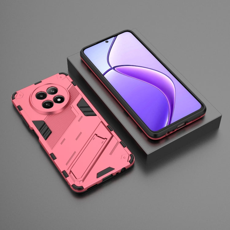 For Realme 12 5G Global Punk Armor 2 in 1 PC + TPU Phone Case with Holder(Light Red) - Realme Cases by PMC TechLife | Online Shopping South Africa | PMC TechLife | Buy Now Pay Later Mobicred