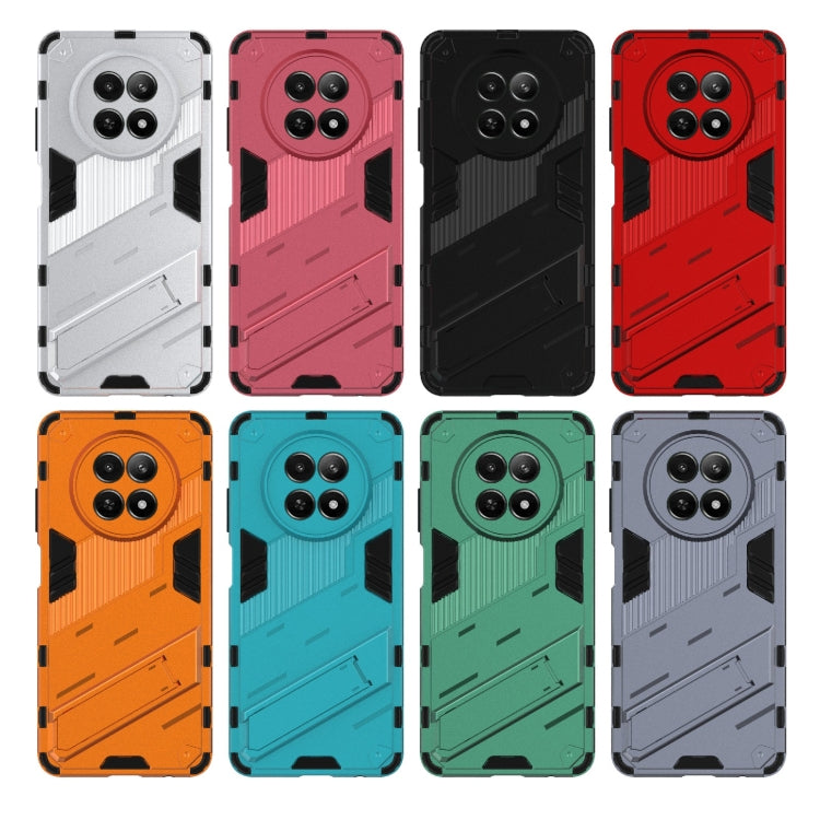 For Realme 12 5G Global Punk Armor 2 in 1 PC + TPU Phone Case with Holder(Light Red) - Realme Cases by PMC TechLife | Online Shopping South Africa | PMC TechLife | Buy Now Pay Later Mobicred