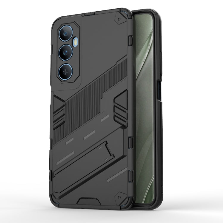 For Realme C65 4G Global Punk Armor 2 in 1 PC + TPU Phone Case with Holder(Black) - Realme Cases by PMC TechLife | Online Shopping South Africa | PMC TechLife | Buy Now Pay Later Mobicred