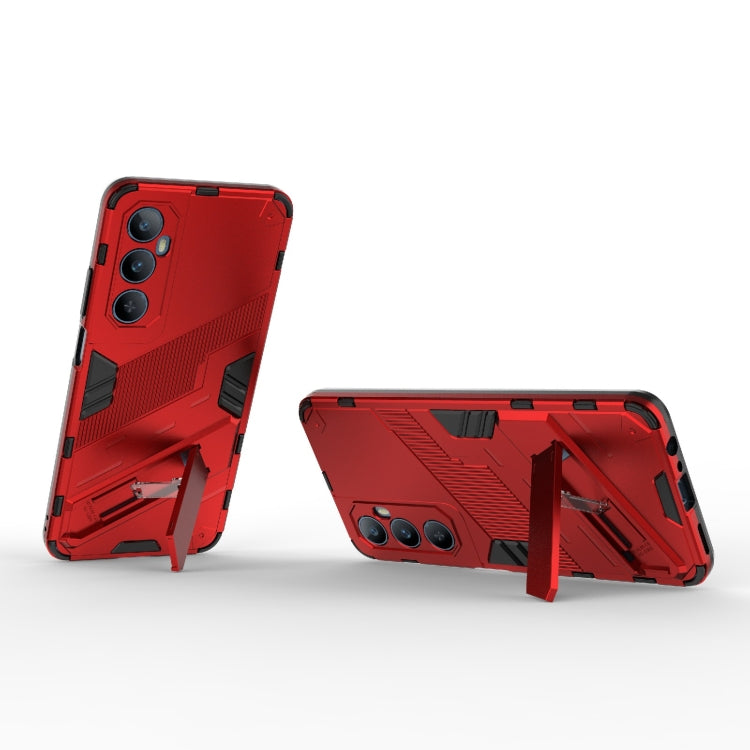 For Realme C65 4G Global Punk Armor 2 in 1 PC + TPU Phone Case with Holder(Red) - Realme Cases by PMC TechLife | Online Shopping South Africa | PMC TechLife | Buy Now Pay Later Mobicred