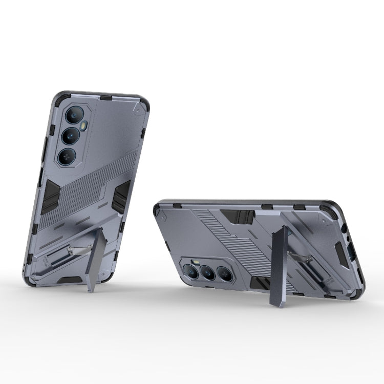 For Realme C65 4G Global Punk Armor 2 in 1 PC + TPU Phone Case with Holder(Grey) - free shipping - PMC TechLife - Order now!