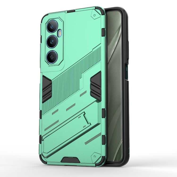 For Realme C65 4G Global Punk Armor 2 in 1 PC + TPU Phone Case with Holder(Green) - Realme Cases by PMC TechLife | Online Shopping South Africa | PMC TechLife | Buy Now Pay Later Mobicred