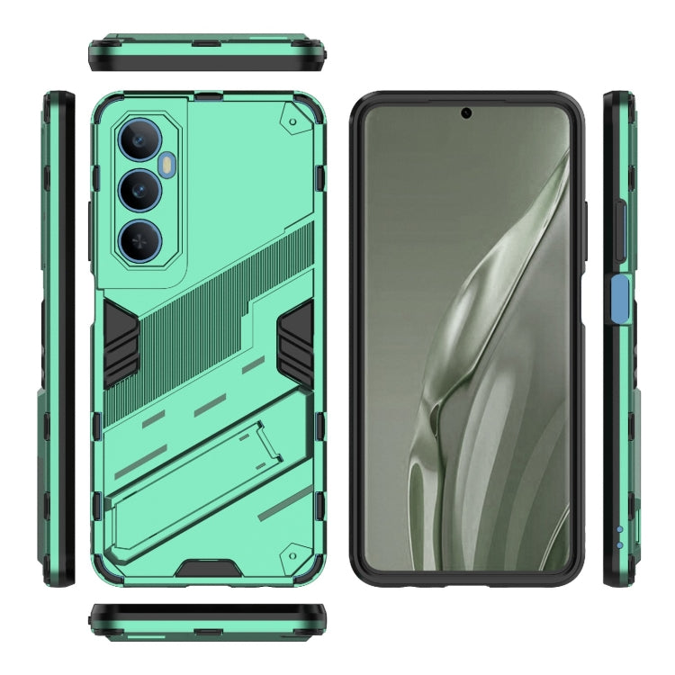 For Realme C65 4G Global Punk Armor 2 in 1 PC + TPU Phone Case with Holder(Green) - Realme Cases by PMC TechLife | Online Shopping South Africa | PMC TechLife | Buy Now Pay Later Mobicred