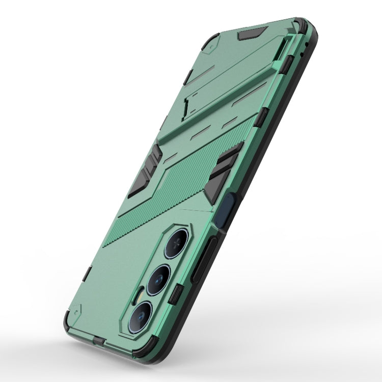 For Realme C65 4G Global Punk Armor 2 in 1 PC + TPU Phone Case with Holder(Green) - Realme Cases by PMC TechLife | Online Shopping South Africa | PMC TechLife | Buy Now Pay Later Mobicred