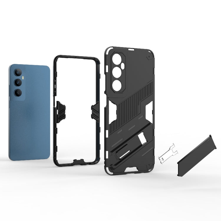 For Realme C65 4G Global Punk Armor 2 in 1 PC + TPU Phone Case with Holder(Orange) - Realme Cases by PMC TechLife | Online Shopping South Africa | PMC TechLife | Buy Now Pay Later Mobicred