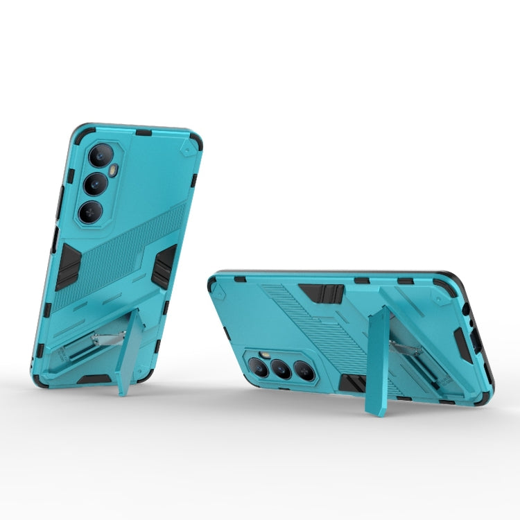 For Realme C65 4G Global Punk Armor 2 in 1 PC + TPU Phone Case with Holder(Blue) - Realme Cases by PMC TechLife | Online Shopping South Africa | PMC TechLife | Buy Now Pay Later Mobicred