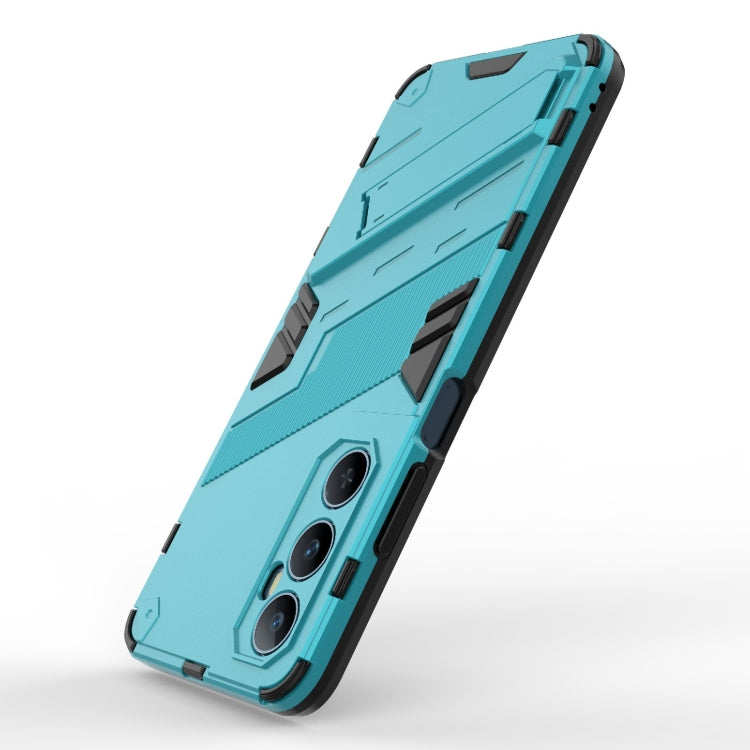 For Realme C65 4G Global Punk Armor 2 in 1 PC + TPU Phone Case with Holder(Blue) - Realme Cases by PMC TechLife | Online Shopping South Africa | PMC TechLife | Buy Now Pay Later Mobicred