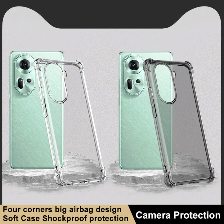 For OPPO Reno11 5G Global imak Shockproof Airbag TPU Phone Case(Transparent Black) - free shipping - PMC Jewellery - Order now!