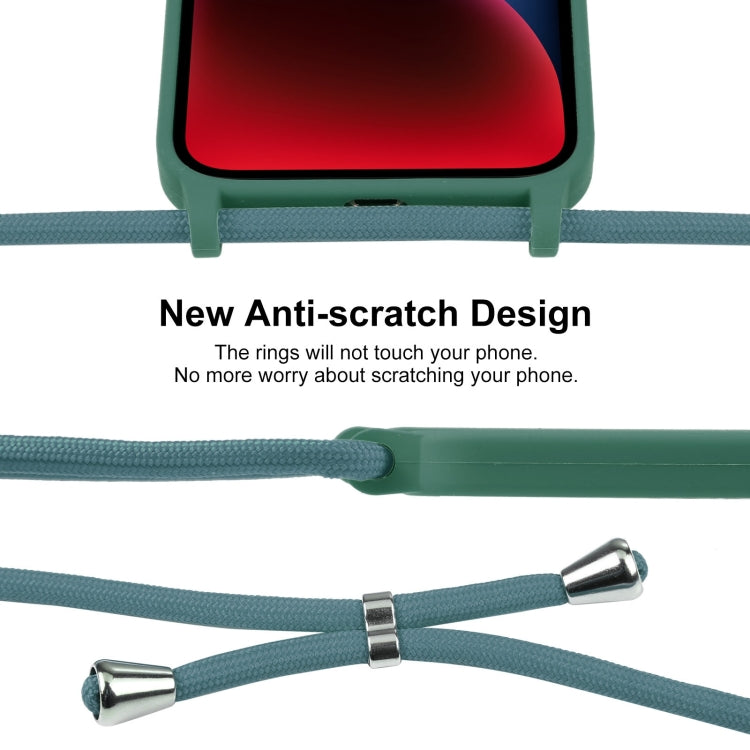 For iPhone 15 Plus Crossbody Lanyard Liquid Silicone Case(Emerald Green) - iPhone 15 Plus Cases by PMC TechLife | Online Shopping South Africa | PMC TechLife