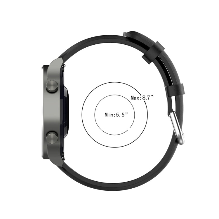 For Huawei Watch 4 / Watch 4 Pro Round Tail Leather Watch Band(Black) - Watch Bands by PMc TechLife | Online Shopping South Africa | PMc TechLife | Buy Now Pay Later Mobicred