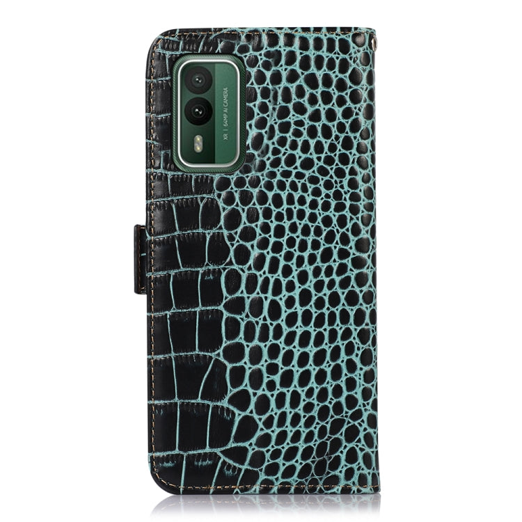 For Nokia XR21 Crocodile Top Layer Cowhide Leather Phone Case(Green) - Nokia Cases by PMC TechLife | Online Shopping South Africa | PMC TechLife | Buy Now Pay Later Mobicred
