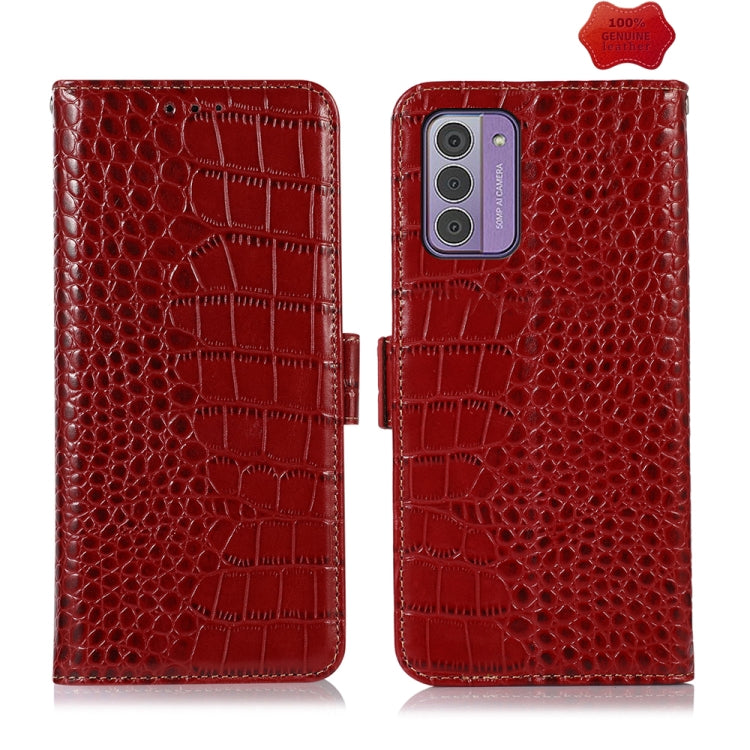 For Nokia G42 5G Crocodile Top Layer Cowhide Leather Phone Case(Red) - Nokia Cases by PMC TechLife | Online Shopping South Africa | PMC TechLife | Buy Now Pay Later Mobicred