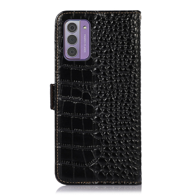 For Nokia G42 5G Crocodile Top Layer Cowhide Leather Phone Case(Black) - Nokia Cases by PMC TechLife | Online Shopping South Africa | PMC TechLife | Buy Now Pay Later Mobicred