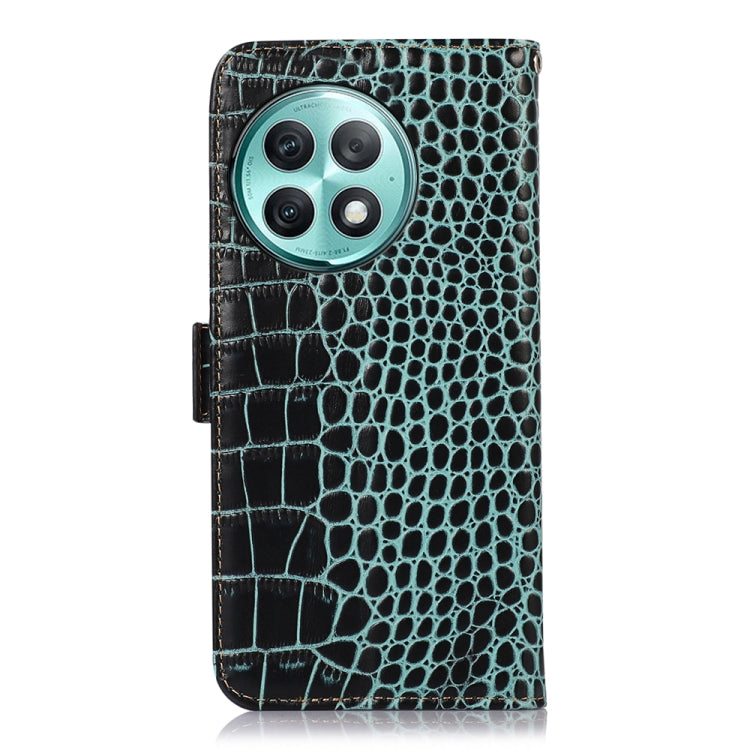 For OnePlus Ace 2 Pro Crocodile Top Layer Cowhide Leather Phone Case(Green) - OnePlus Cases by PMC TechLife | Online Shopping South Africa | PMC TechLife | Buy Now Pay Later Mobicred