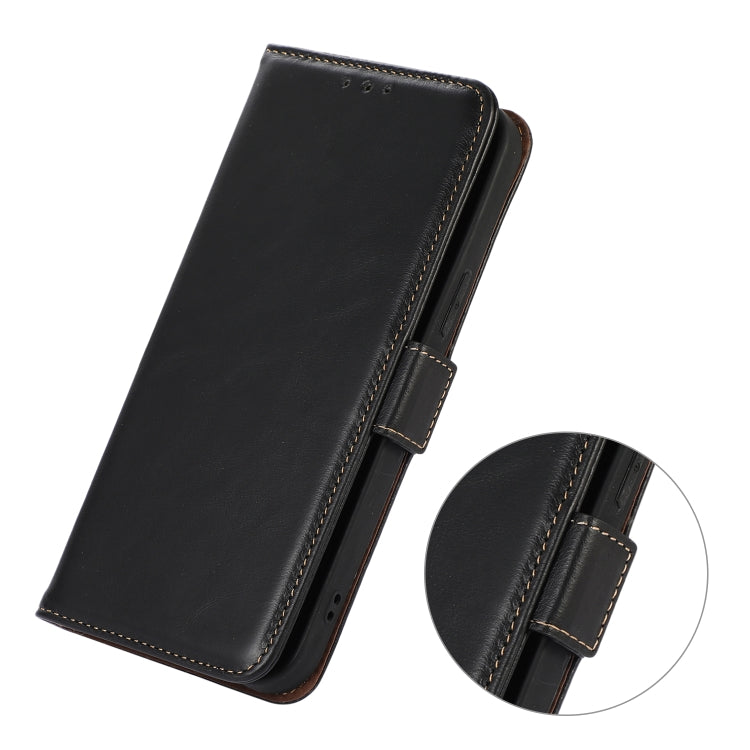For OnePlus Nord CE4 Lite Magnetic Crazy Horse Texture Genuine Leather RFID Phone Case(Black) - Nord CE4 Lite Cases by PMC TechLife | Online Shopping South Africa | PMC TechLife | Buy Now Pay Later Mobicred