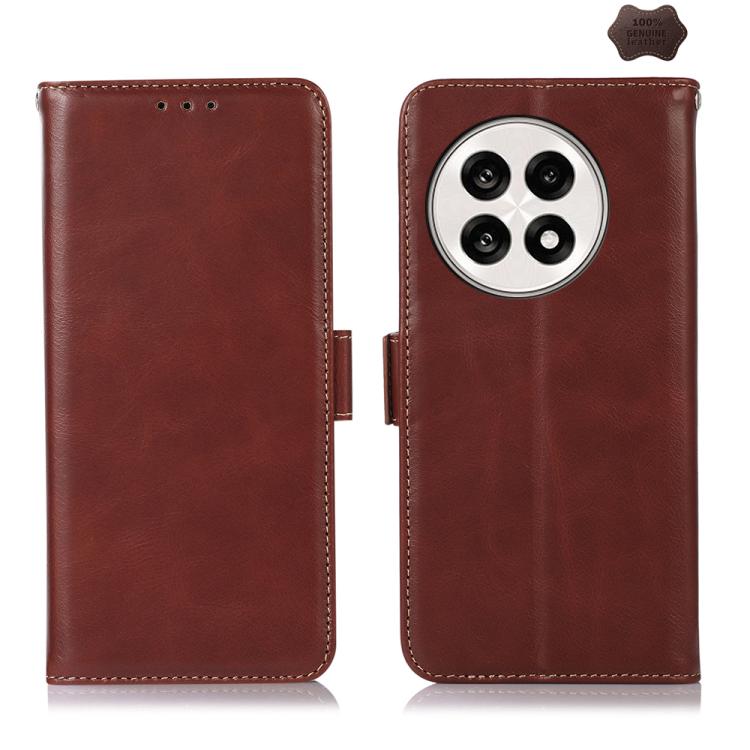 For OnePlus Ace 5 Pro / Ace 5 Magnetic Crazy Horse Texture Genuine Leather RFID Phone Case(Brown) - free shipping - PMC TechLife - Order now!