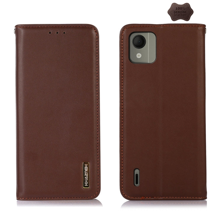 For Nokia C110 KHAZNEH Nappa Top Layer Cowhide Leather Phone Case(Brown) - Nokia Cases by PMC TechLife | Online Shopping South Africa | PMC TechLife | Buy Now Pay Later Mobicred