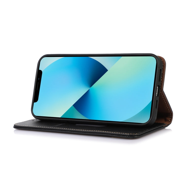 For OnePlus Ace 3 / 12R KHAZNEH Nappa Top Layer Cowhide Leather Phone Case(Black) - OnePlus Cases by PMC TechLife | Online Shopping South Africa | PMC TechLife | Buy Now Pay Later Mobicred