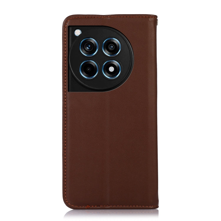 For OnePlus Ace 3 / 12R KHAZNEH Nappa Top Layer Cowhide Leather Phone Case(Brown) - OnePlus Cases by PMC TechLife | Online Shopping South Africa | PMC TechLife | Buy Now Pay Later Mobicred