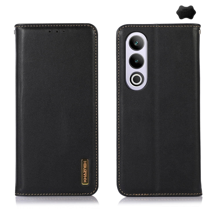 For OnePlus Nord CE4 5G Global KHAZNEH Nappa Top Layer Cowhide Leather Phone Case(Black) - OnePlus Cases by PMC TechLife | Online Shopping South Africa | PMC TechLife | Buy Now Pay Later Mobicred