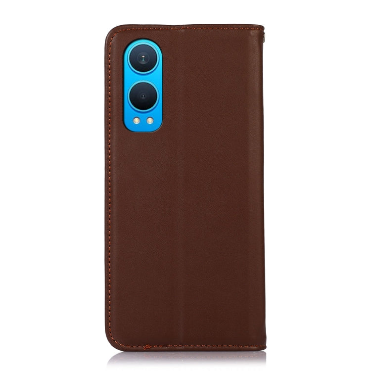 For OnePlus Nord CE4 Lite KHAZNEH Nappa Top Layer Cowhide Leather Phone Case(Brown) - OnePlus Cases by PMC TechLife | Online Shopping South Africa | PMC TechLife | Buy Now Pay Later Mobicred