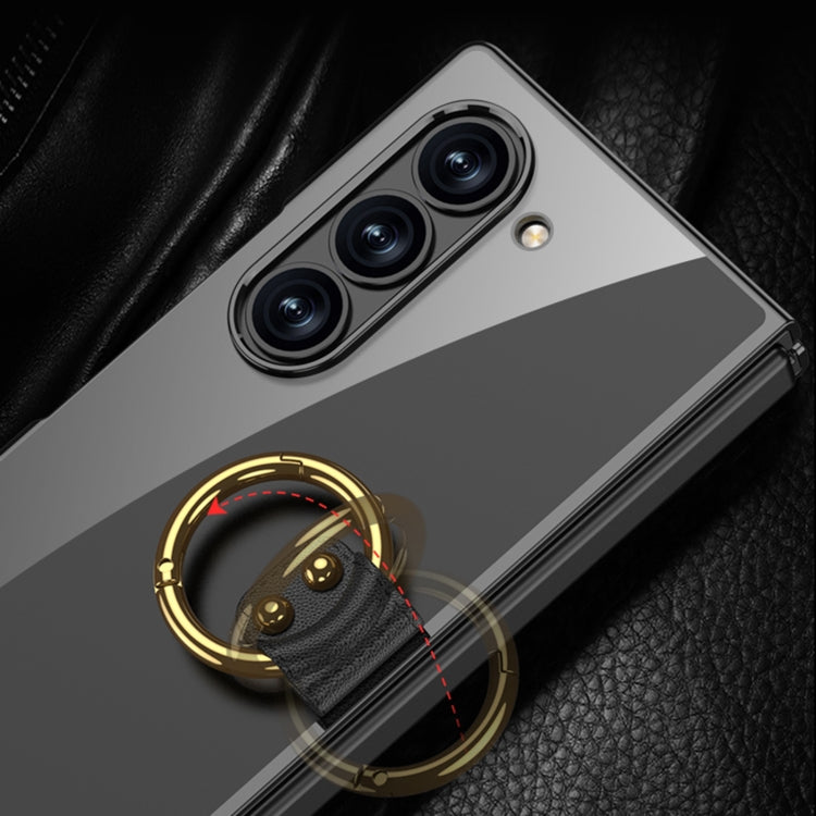 For Samsung Galaxy Z Fold6 GKK Electroplating Phone Case with Ring(Black) - free shipping - PMC Jewellery - Order now!