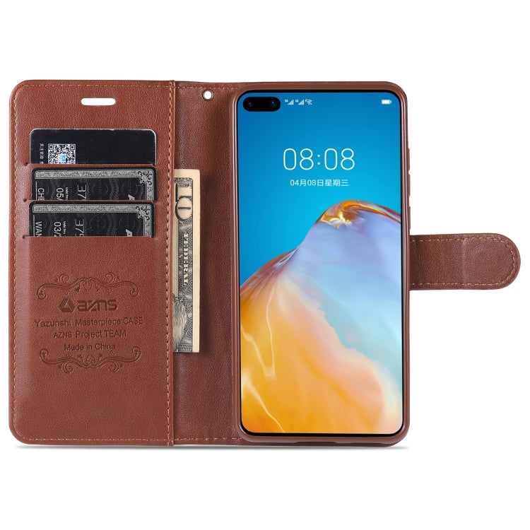 For Huawei P40 / P40 Pro AZNS Sheepskin Texture Horizontal Flip Leather Case with Holder & Card Slots & Wallet(Brown) - free shipping - PMC TechLife - Order now!