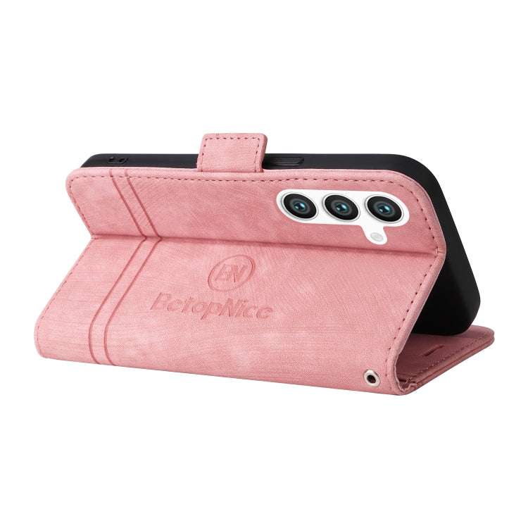 For Samsung Galaxy S24 BETOPNICE Dual-side Buckle Leather Phone Case(Pink) - free shipping - PMC Jewellery - Order now!