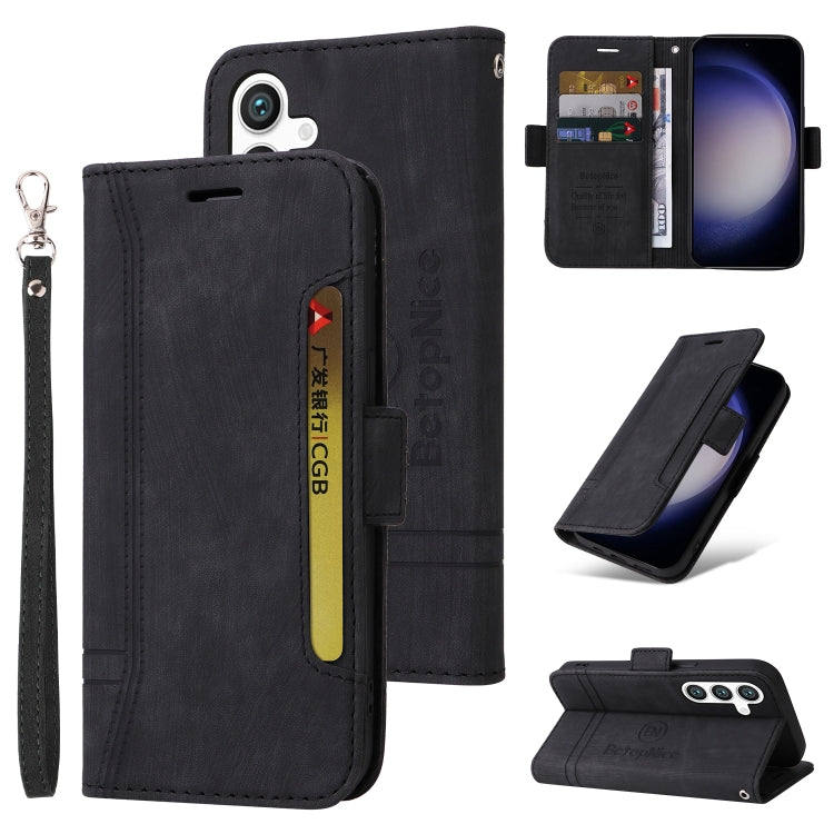 For Samsung Galaxy S24+ BETOPNICE Dual-side Buckle Leather Phone Case(Black) - free shipping - PMC Jewellery - Order now!